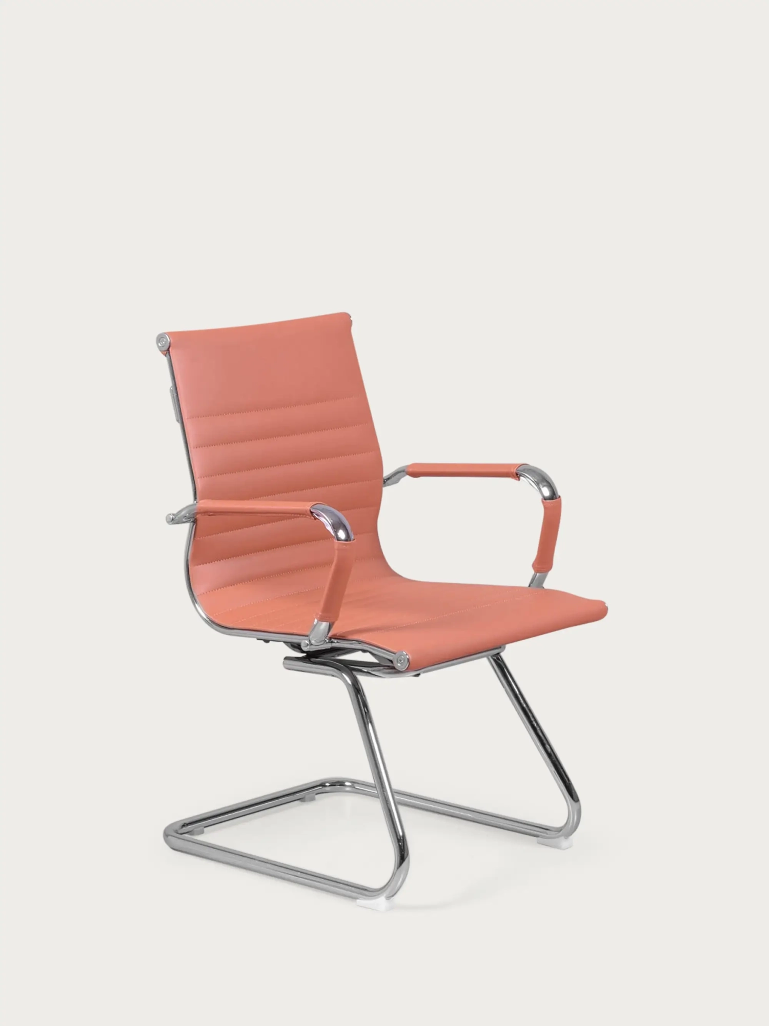 Sedia da ufficio senza rotelle con schienale basso e rivestimento in similpelle - Alu NEST DREAM - 8