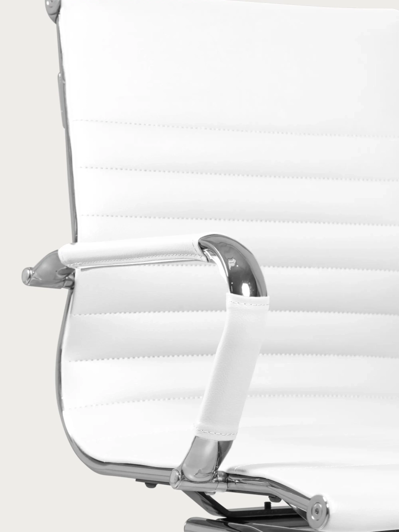 Siège de bureau sans roulettes avec dossier bas et revêtement en simili-cuir - Alu NEST DREAM - 15