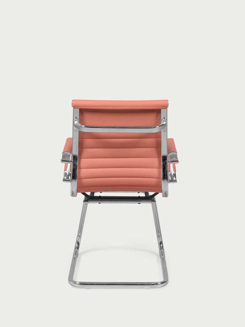 Bureaustoel zonder wielen met lage rugleuning en kunstlederen bekleding - Alu NEST DREAM - 14