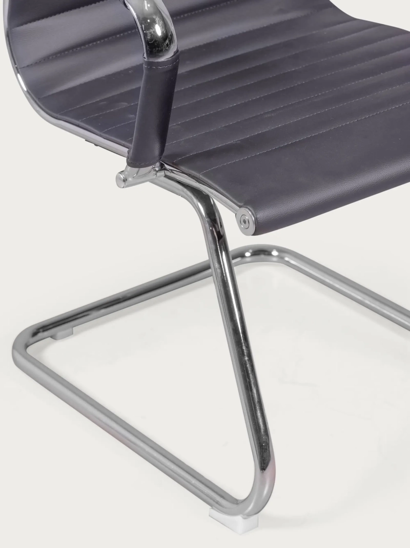 Siège de bureau sans roulettes avec dossier bas et revêtement en simili-cuir - Alu NEST DREAM - 3