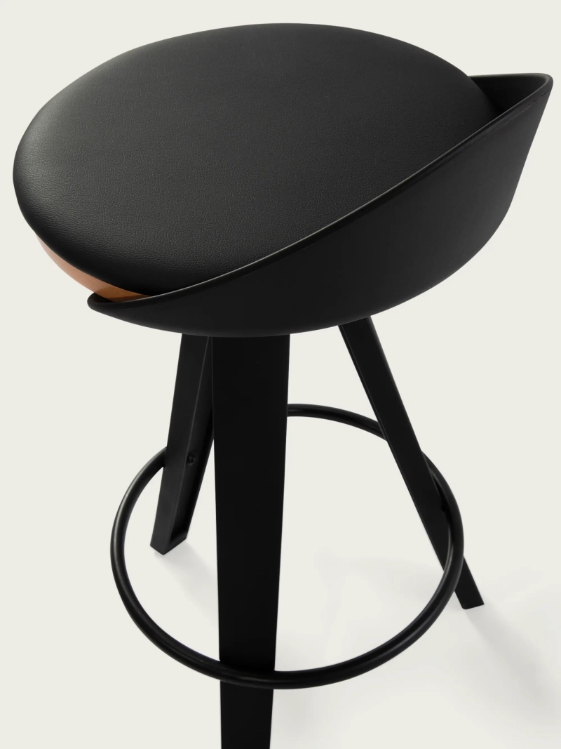 tamborete design com almofada em pele e assento em faia - Deco NEST DREAM - 7