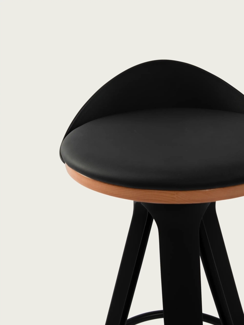 židle design s koženkovým polštářem a bukovým sedákem - Deco NEST DREAM - 1