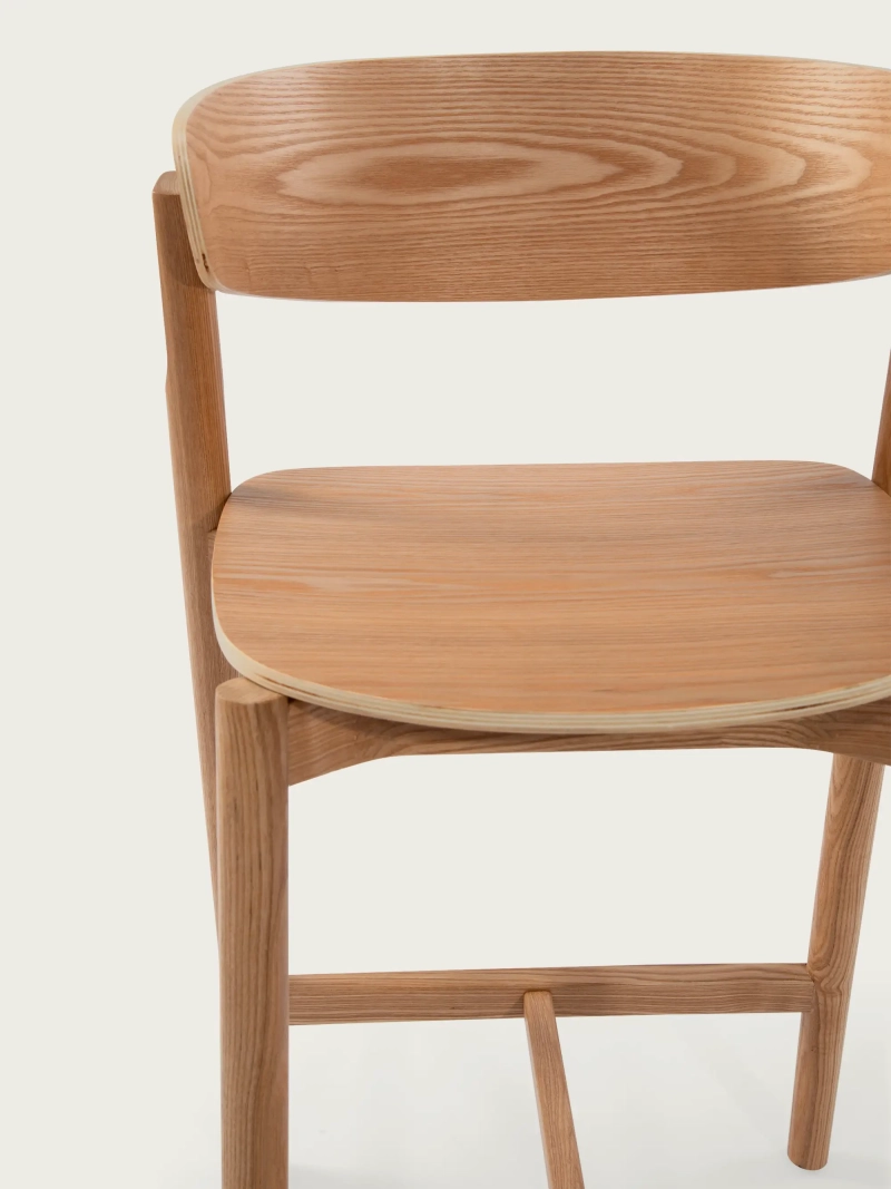 Taburete de barra escandinavo en fresno natural - Notorius NEST DREAM - 3