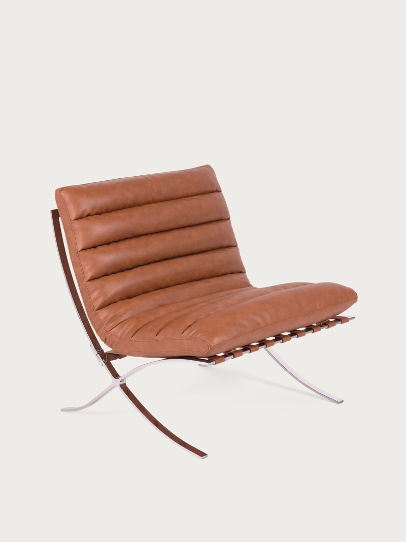 Designfåtölj i rostfritt stål och syntetiskt läder - Torino NEST DREAM - 25
