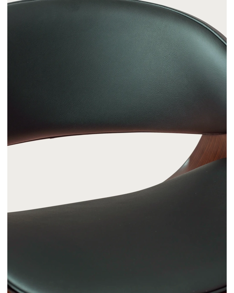 Kontorlænestol i valnøddetræ og hynde i kunstlæder - Burrow NEST DREAM - 3