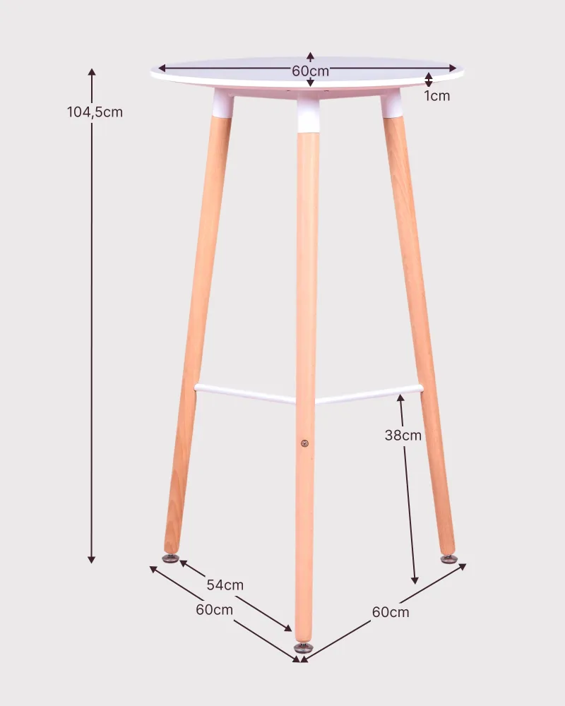 Mesa alta estilo nórdico Palermo para bar ou cozinha | Loja Nest Dream