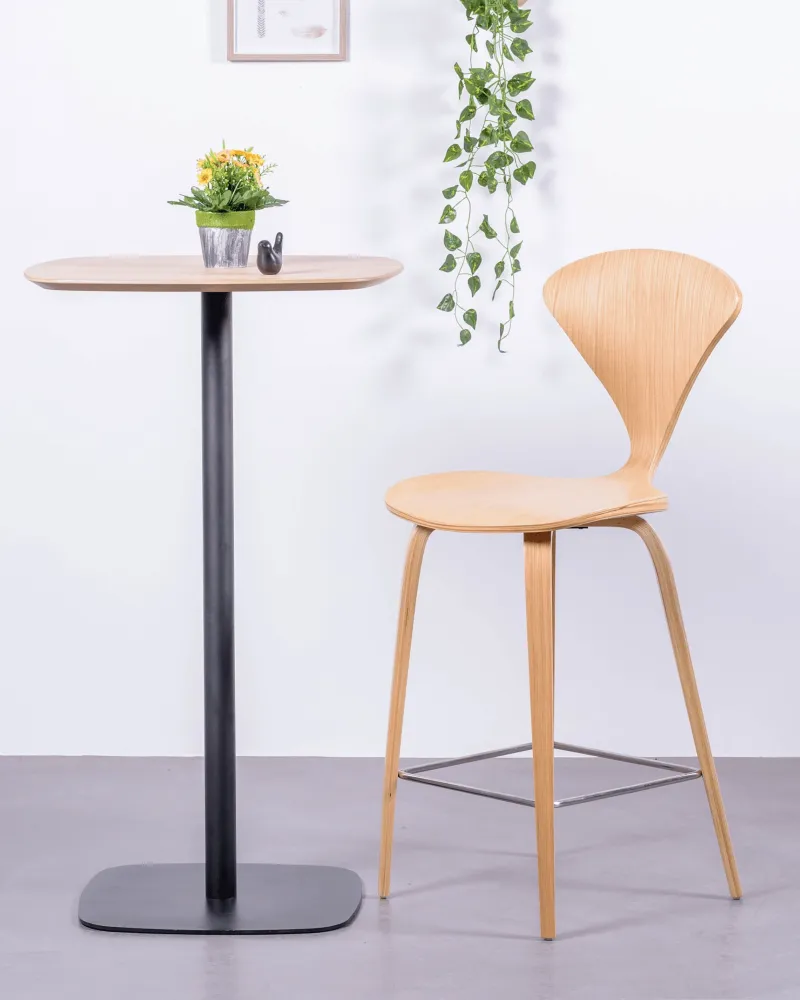 Hoge tafel voor bar in industriële stijl, 106cm hoog en 60x60cm | Geen verzendkosten