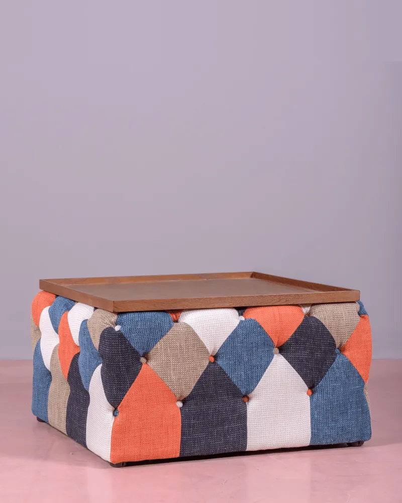 Tavolino imbottito patchwork | Collezione Chesterfield