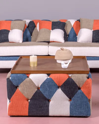 Masă de cafea tapițată Patchwork | Colecția Chesterfield