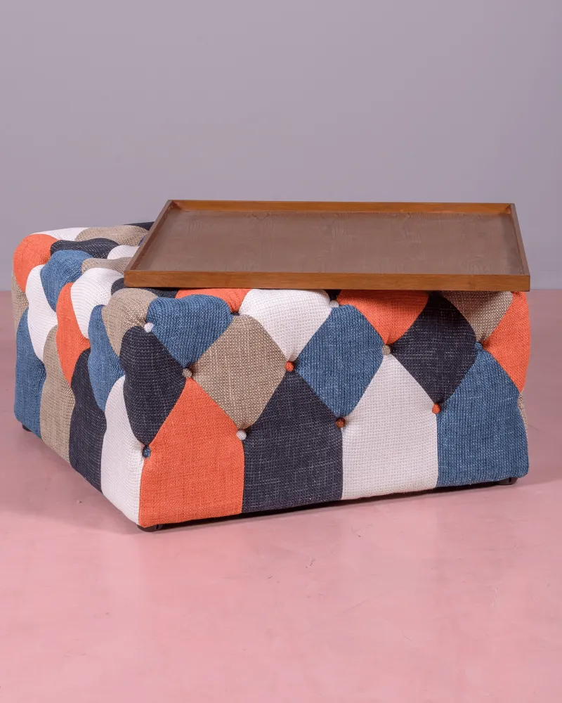 Patchwork upholstered coffee table | Chesterfield Collection