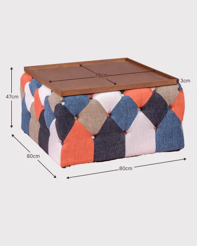 Patchwork upholstered coffee table | Chesterfield Collection