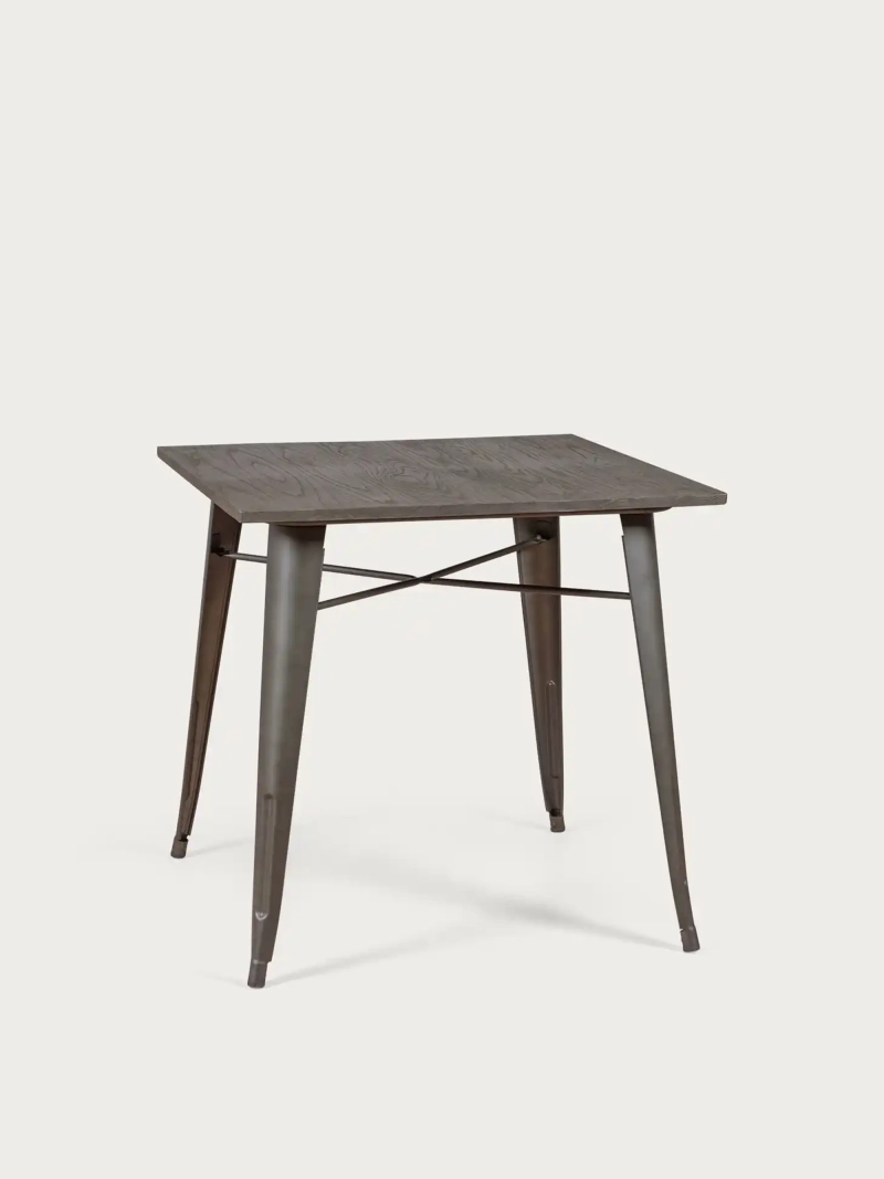 Table industrielle en acier vieilli et bois foncé - Bistro NEST DREAM - 1