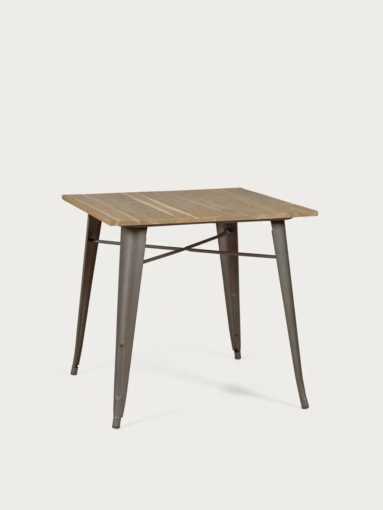 Table industrielle en acier vieilli et bois clair - Bistro NEST DREAM - 1