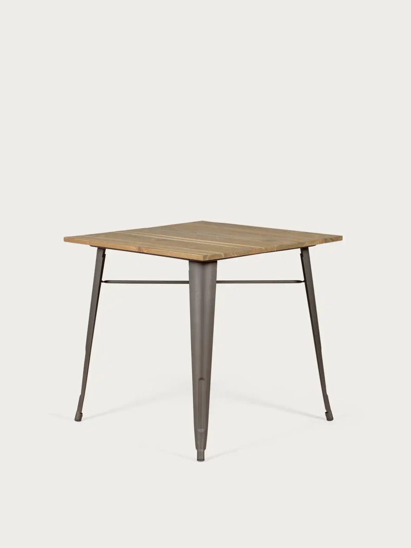 Mesa industrial de acero envejecido y madera clara - Bistro NEST DREAM - 1