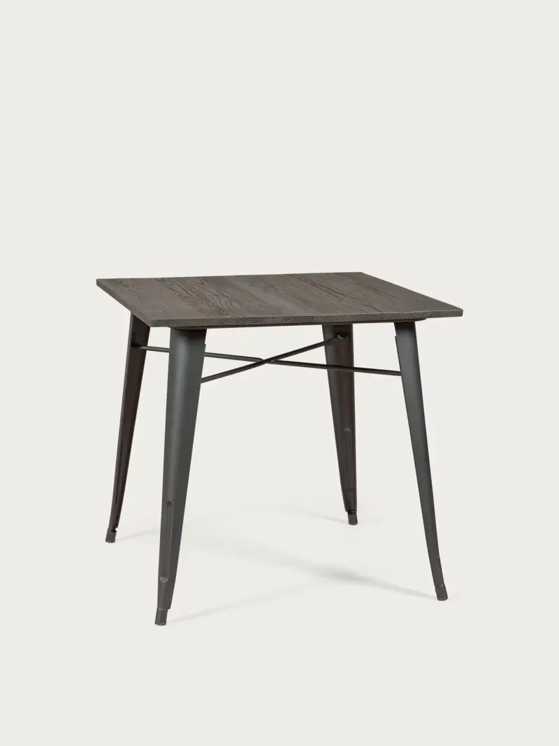 Industrial table in black steel and dark wood - Bistro NEST DREAM - 1