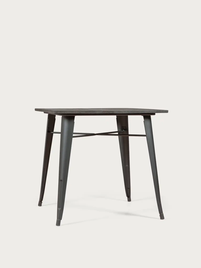 Table industrielle en acier noir et bois foncé - Bistro NEST DREAM - 7