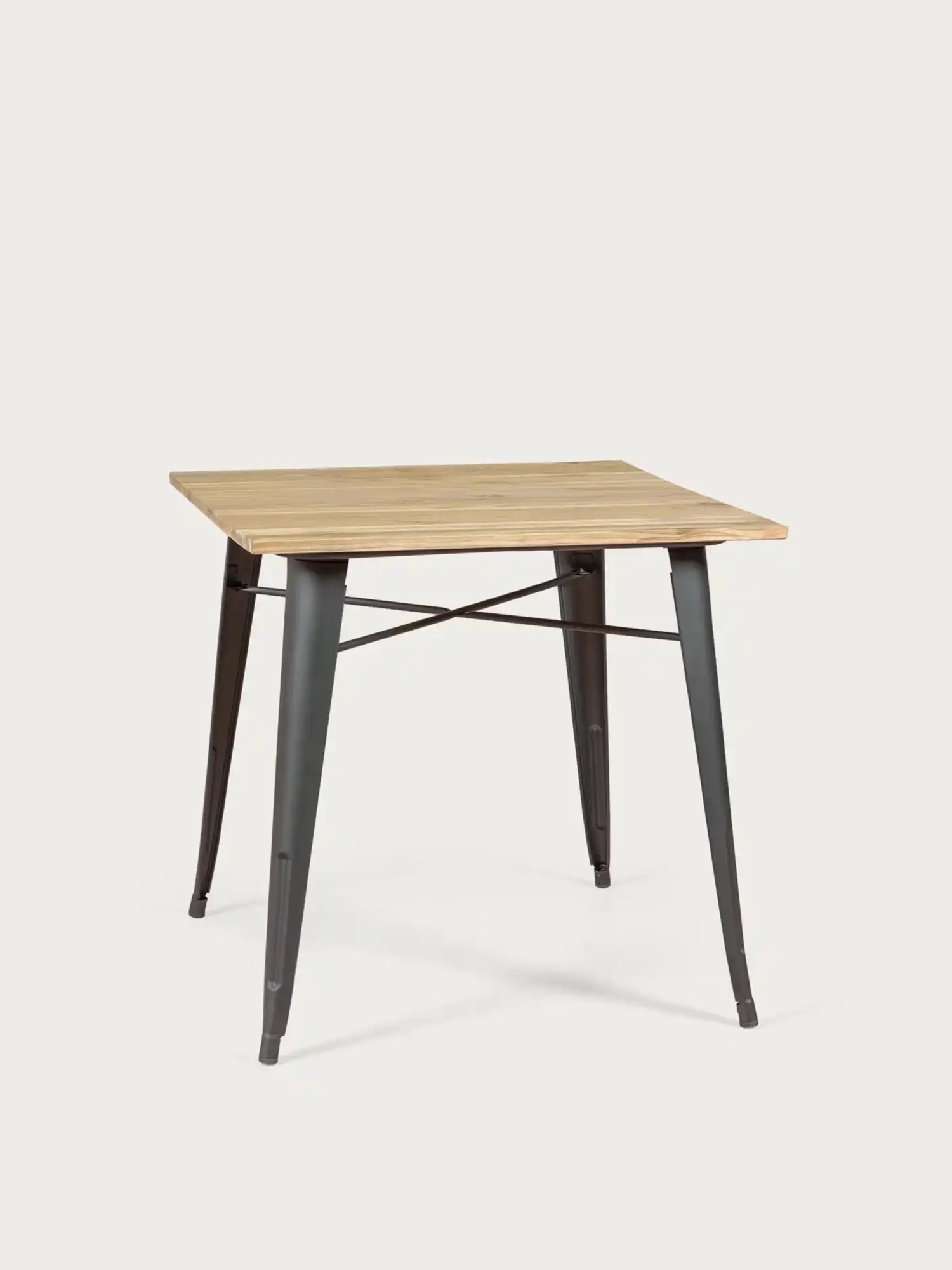 Table industrielle en acier noir et bois clair - Bistro NEST DREAM - 1