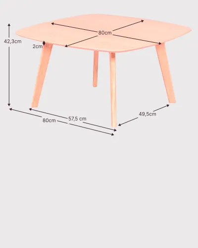 Mesa lateral de carvalho maciço Northpole | Frete grátis