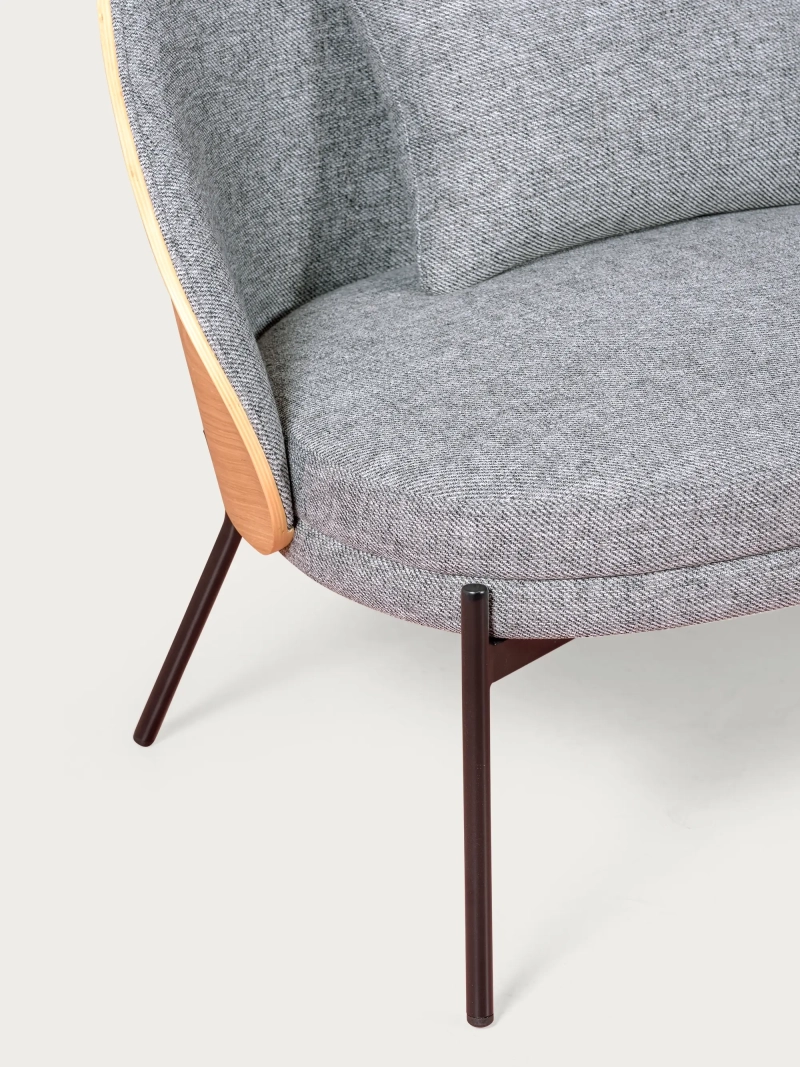 Nordic sofa in walnut wood and upholstered in cotton - Earth NEST DREAM - 1