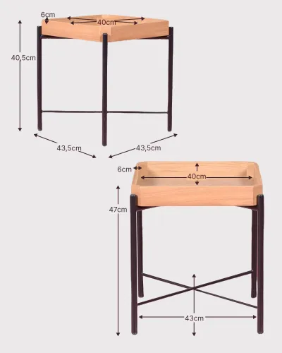 Conjunto de Mesa Lateral Nórdico Earth | Frete grátis e garantia de 5 anos