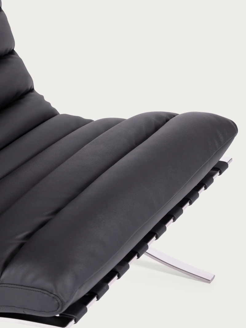 Designerski fotel ze stali nierdzewnej i skóry syntetycznej - Torino NEST DREAM - 1