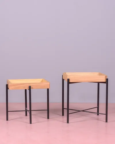 Conjunto de Mesa Lateral Nórdico Earth | Frete grátis e garantia de 5 anos