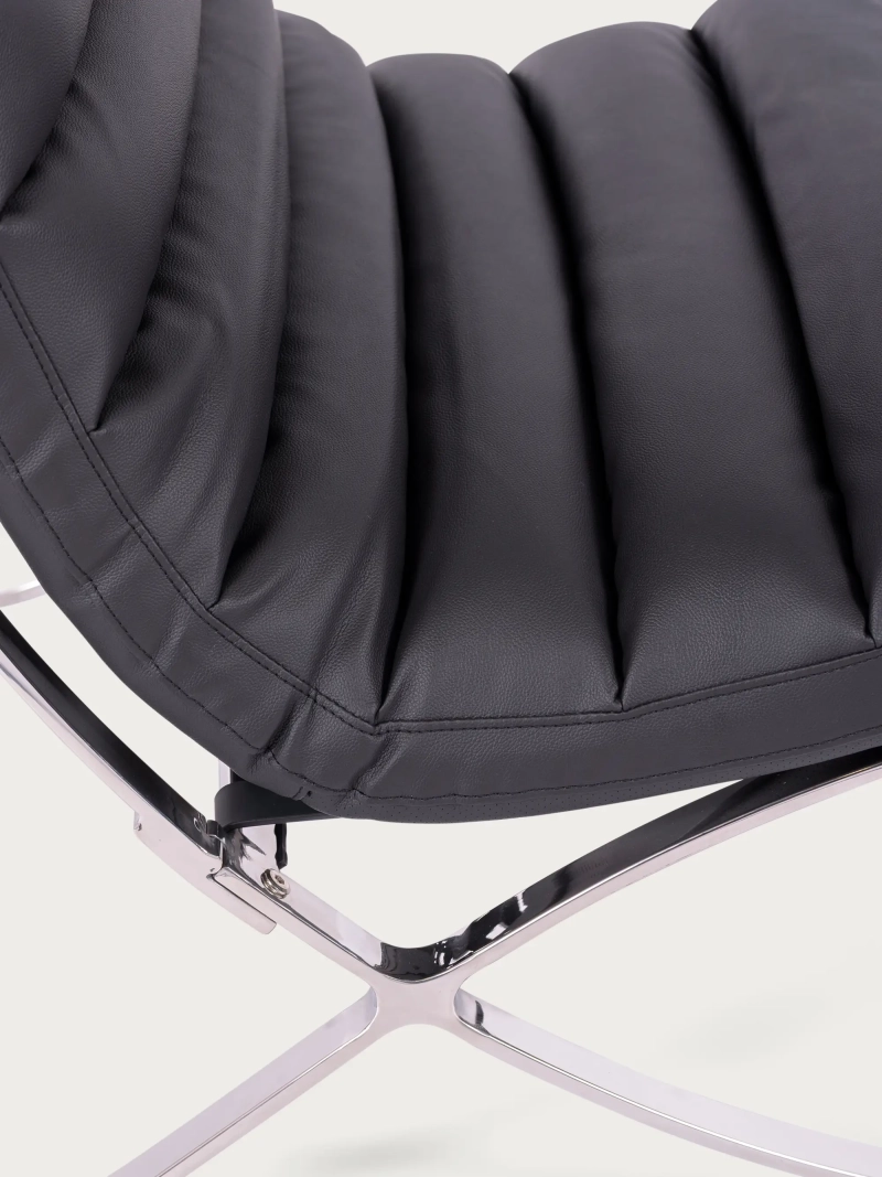 Design fauteuil in roestvrij staal en synthetisch leer - Torino NEST DREAM - 1