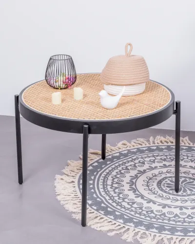 Mesa de centro de vime natural North para decoração boho | Nest Dream