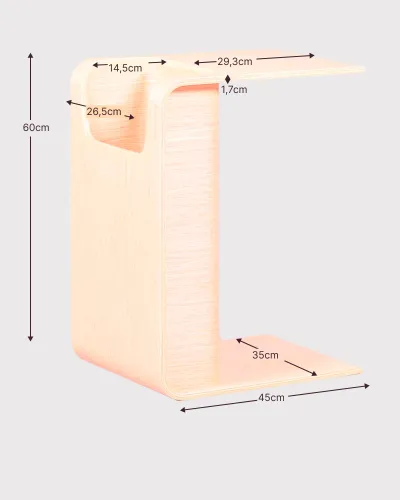 Mesa auxiliar de diseño en madera de fresno | Colección Liam - Nest Dream