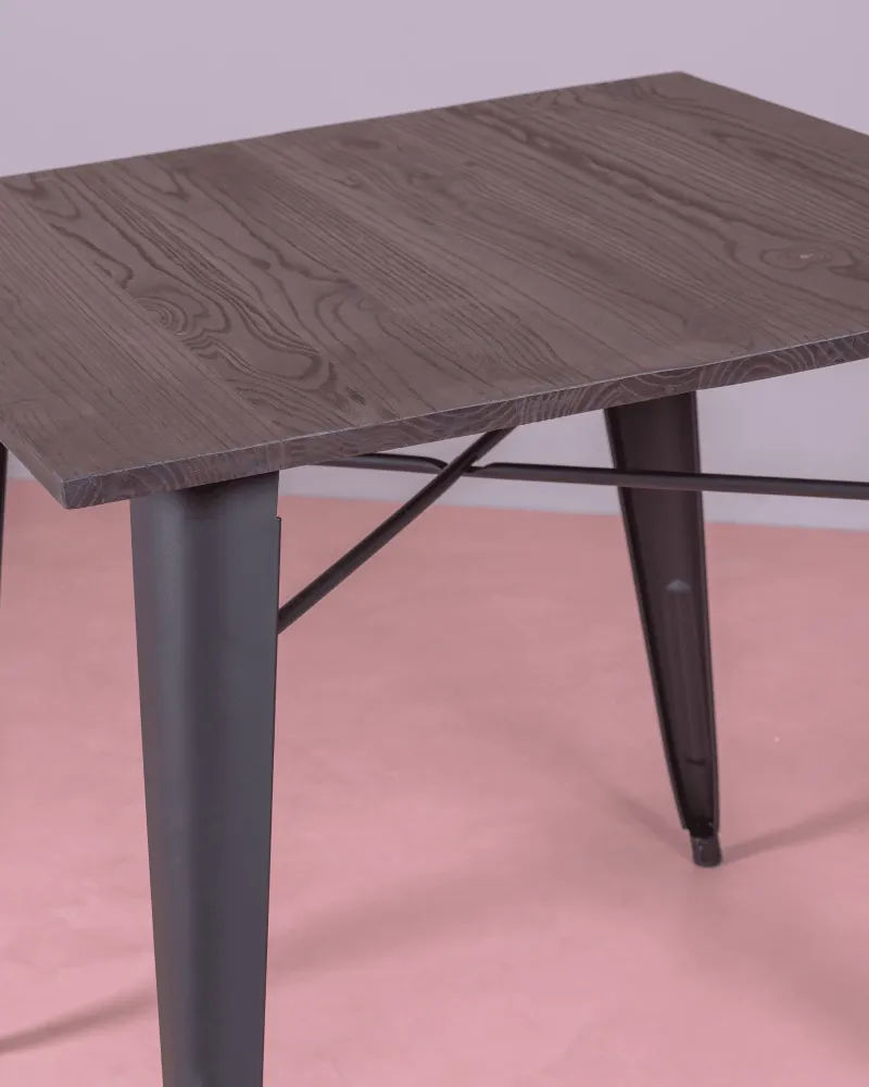 Mesa industrial Bistro con madera oscura | Tienda Nest Dream