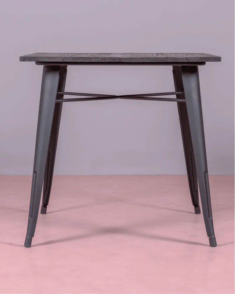 Industrial Bistro Table with Dark Wood | Nest Dream Store