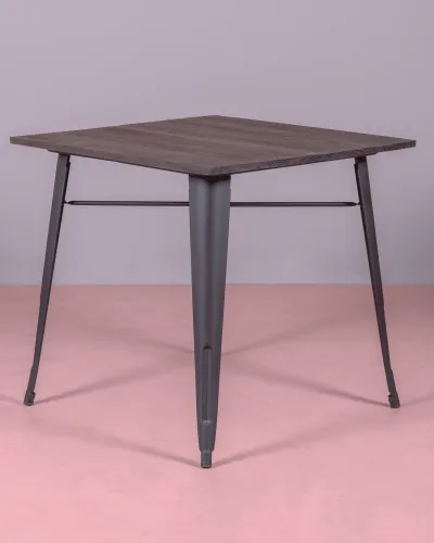 Industrial Bistro Table with Dark Wood | Nest Dream Store