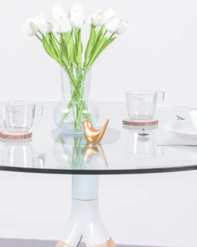 Table à manger Braun 100 cm verre trempé | Livraison gratuite avec Nest Dream