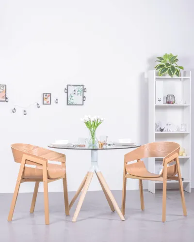 Table à manger Braun 100 cm verre trempé | Livraison gratuite avec Nest Dream