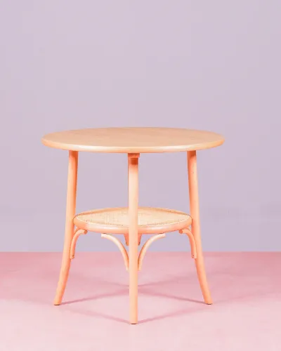 Table ronde rétro de style vintage | En bois de frêne