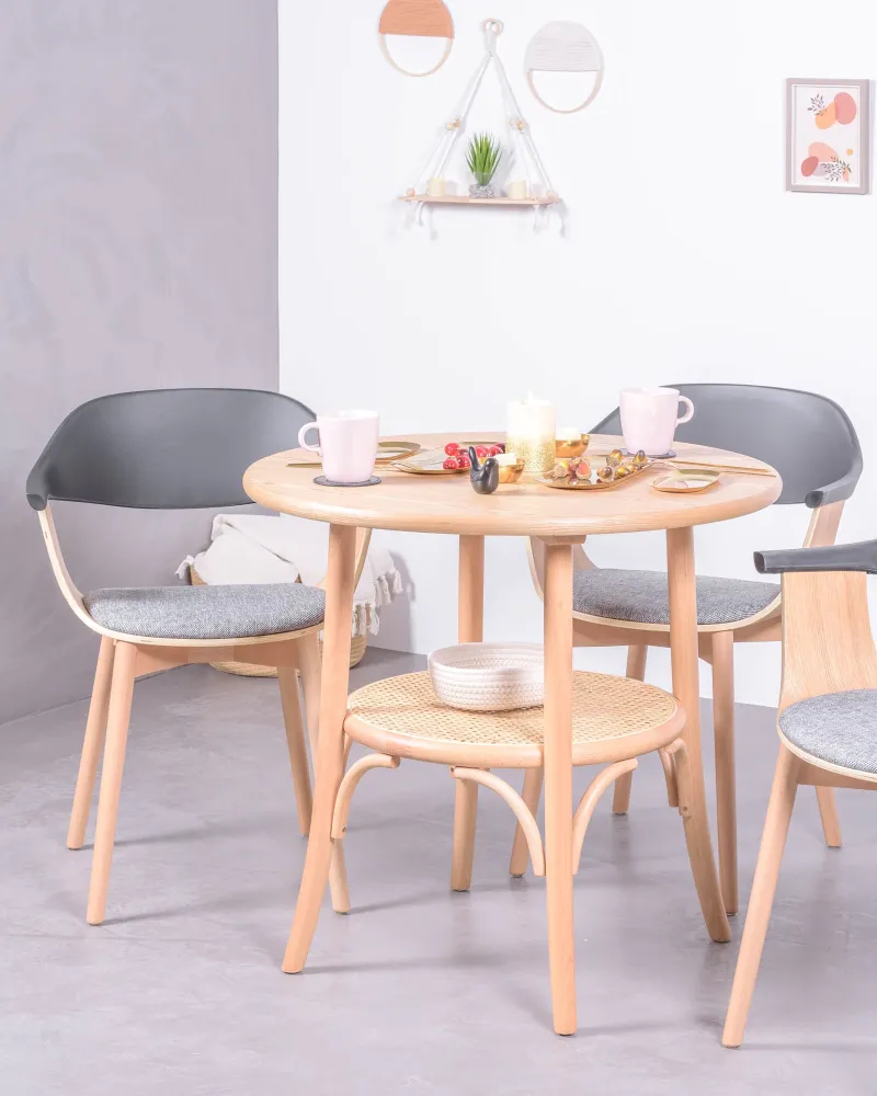 Retro round vintage style table | Made of Ash wood