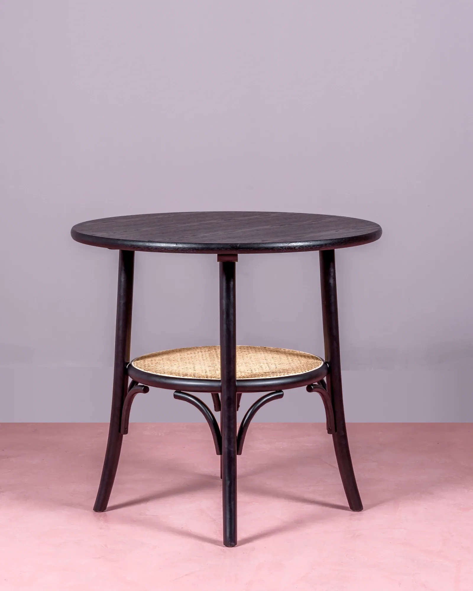 Retro ronde tafel in vintage stijl | Gemaakt van essenhout