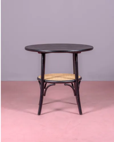 Retro ronde tafel in vintage stijl | Gemaakt van essenhout