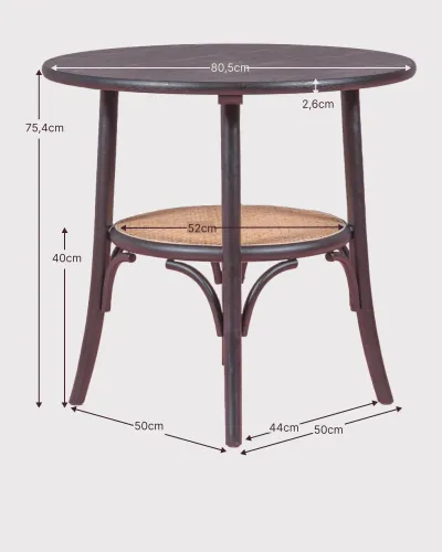 Mesa retrô redonda estilo vintage | feita de madeira de freixo