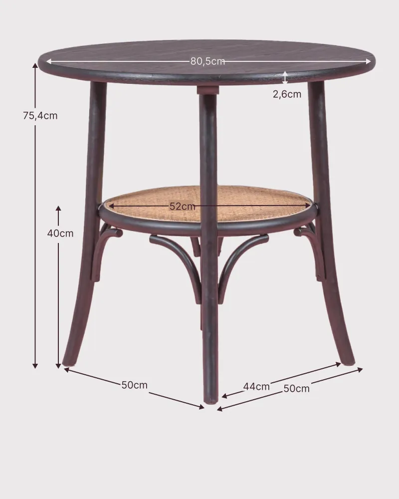 Retro round vintage style table | Made of Ash wood