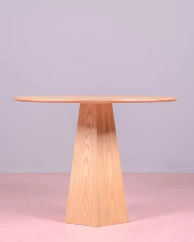 Mesa de comedor con pie central en madera de fresno | Envío gratuito