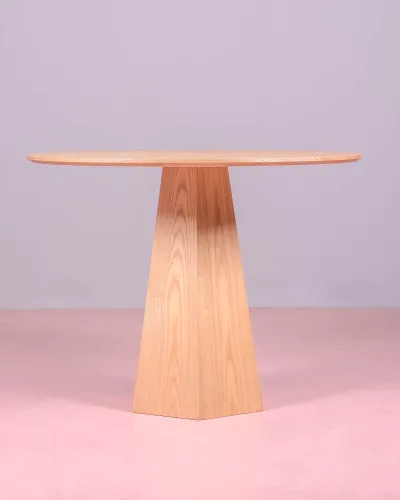 Mesa de comedor con pie central en madera de fresno | Envío gratuito