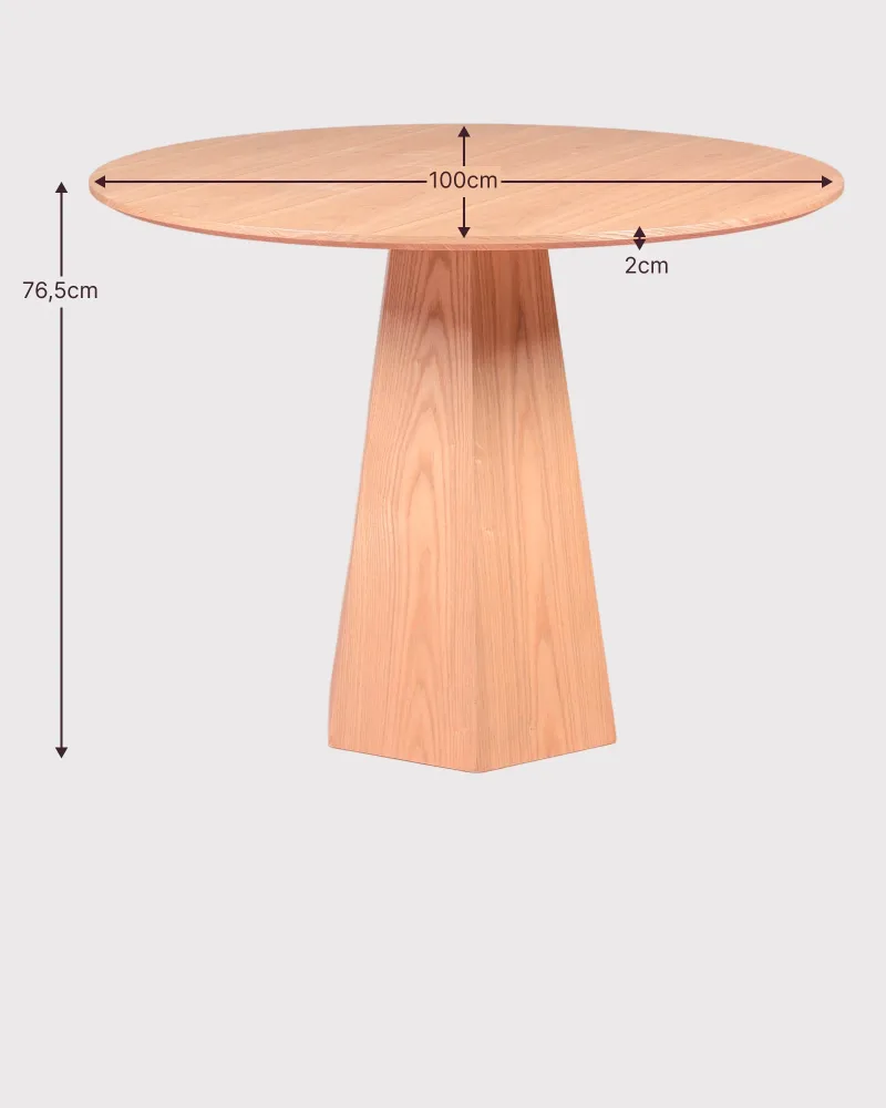 Dining table with central base in ash wood | Free shipping and return