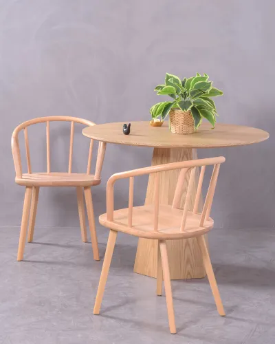 Table à manger avec base centrale en bois de frêne | Livraison et retour gratuits