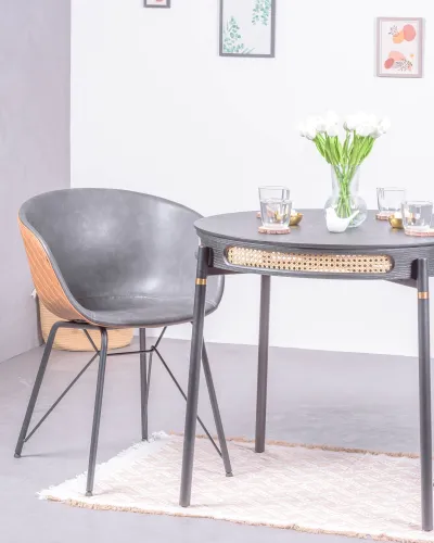 Mesa de comedor North 80cm en ratán natural | Envío Gratis y 5 años de garantía