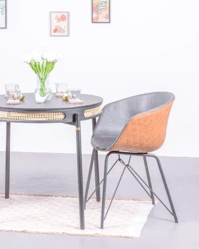 Mesa de comedor North 80cm en ratán natural | Envío Gratis y 5 años de garantía