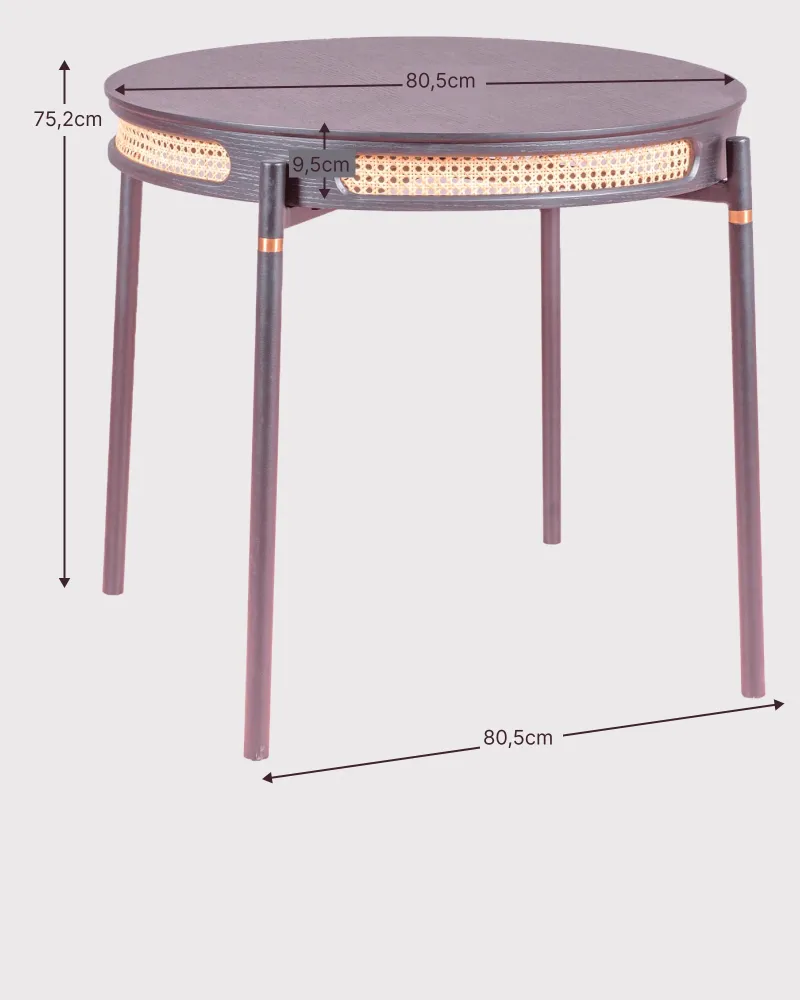 North 80cm Esstisch aus natürlichem Rattan | Kostenloser Versand und 5 Jahre Garantie