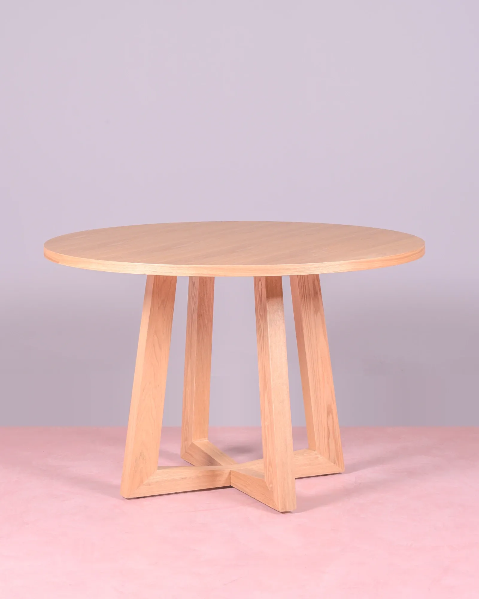 Mesa de comedor redonda de 115cm en fresno natural | Garantía 5 años