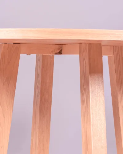 Mesa de comedor redonda de 115cm en fresno natural | Garantía 5 años