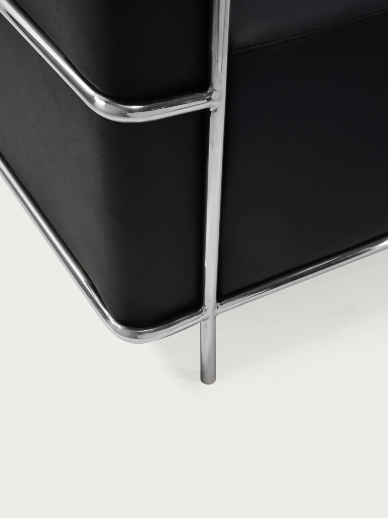 Divano a 3 posti in pelle italiana con struttura in acciaio inox - Torino NEST DREAM - 1